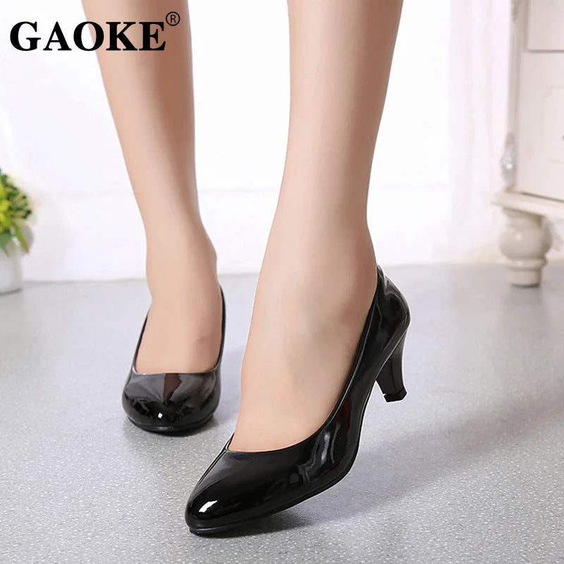 Elegant Medium High Heeled Women's Office Pumps in PU